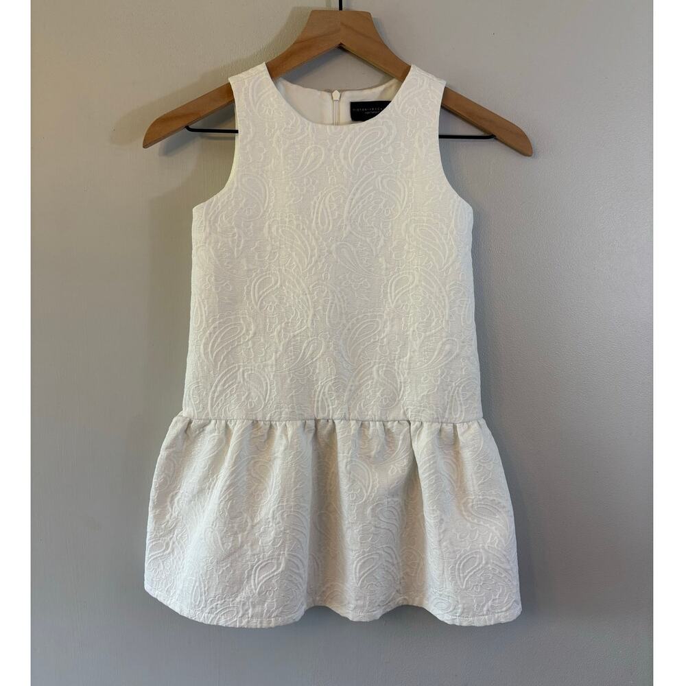 Victoria Beckham for Target Girls White Embossed Sleeveless Dress Size Small